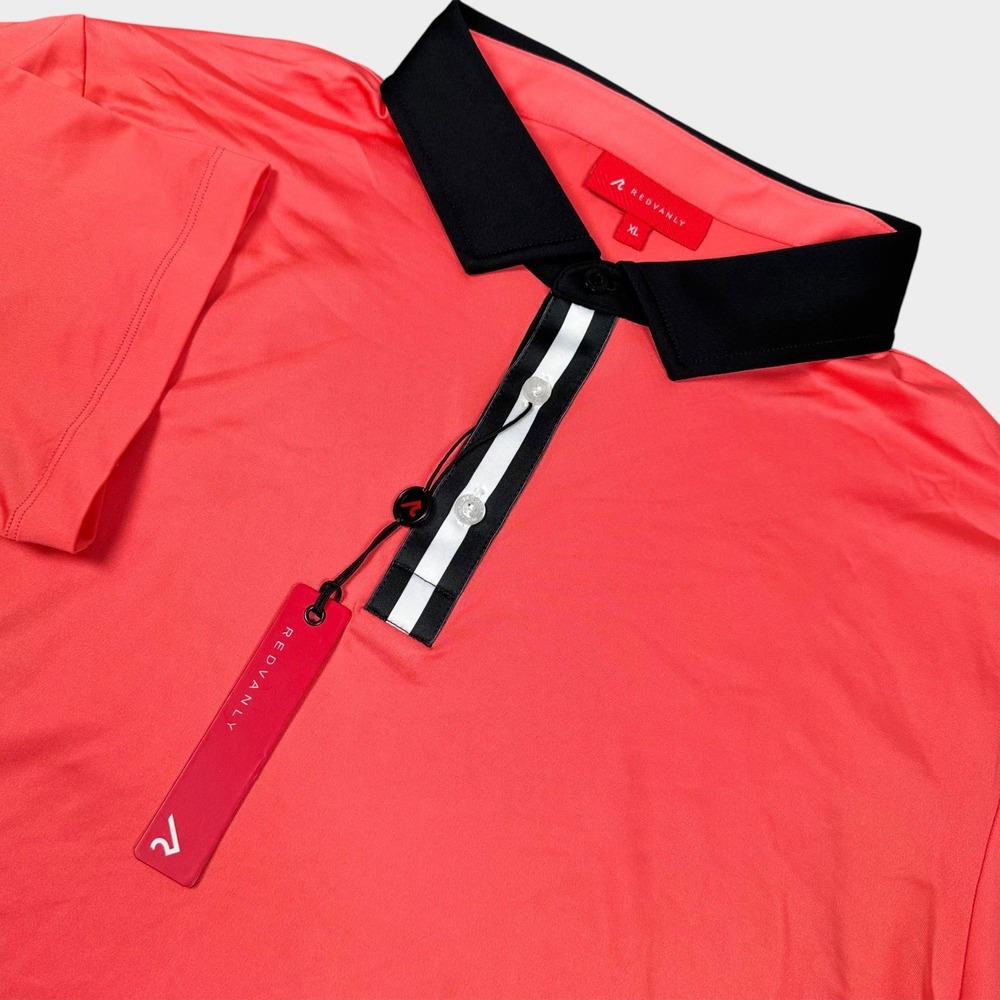 Redvanly Monroe Polo Men XL Coral Short Sleeve Performance Golf Shirt R2524B